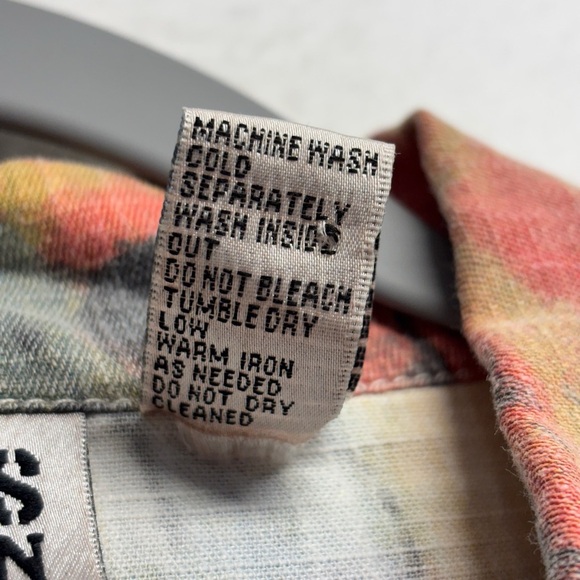 Chico's Design Artsy Jacket 3 / L Linen Cotton Blend Patch - Picture 4 of 6